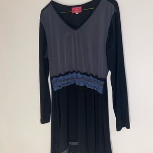 Black and blue women’s blouse dress